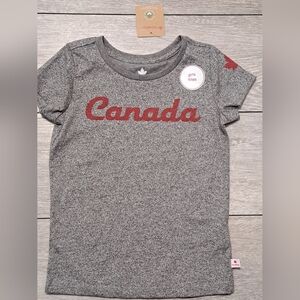 New Canadiana Girls "Canada" Gray Kids T-Shirt